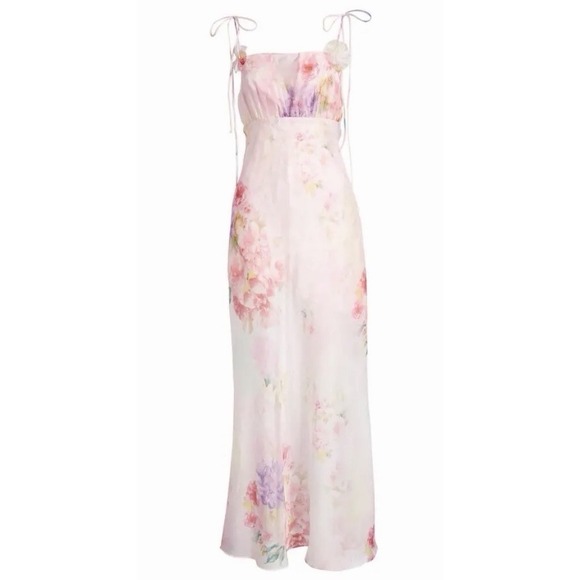 For Love & Lemons Dresses & Skirts - For Love and Lemons Lisa Maxi Dress Floral Print Pink Size Medium M $289